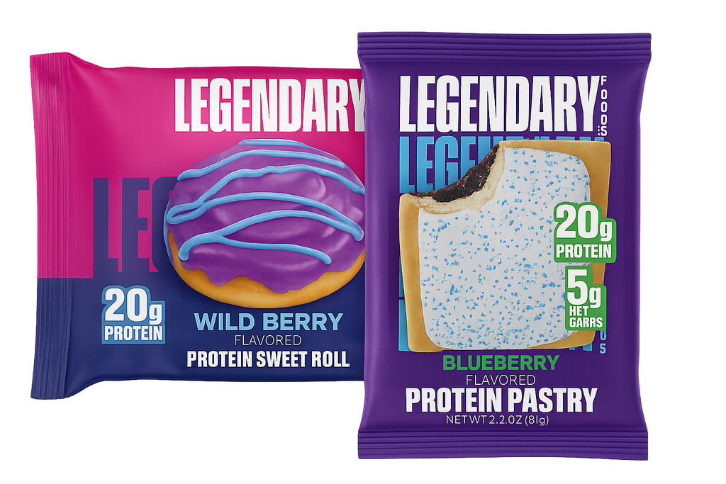 Group image of Legendary Foods protein products with transparent background