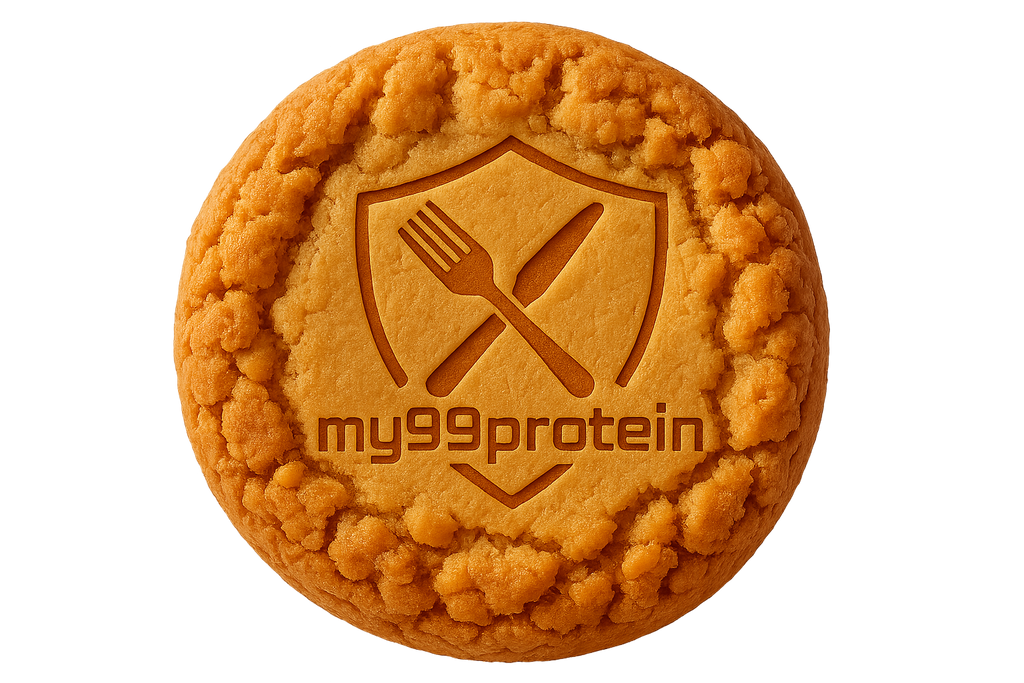 Peanut butter cookie with new my99protein logo variation